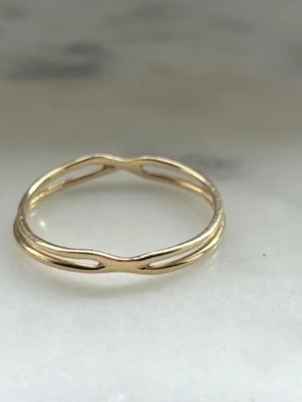 Oradina 14K Yellow Gold X Criss Cross Ring Sz. 9